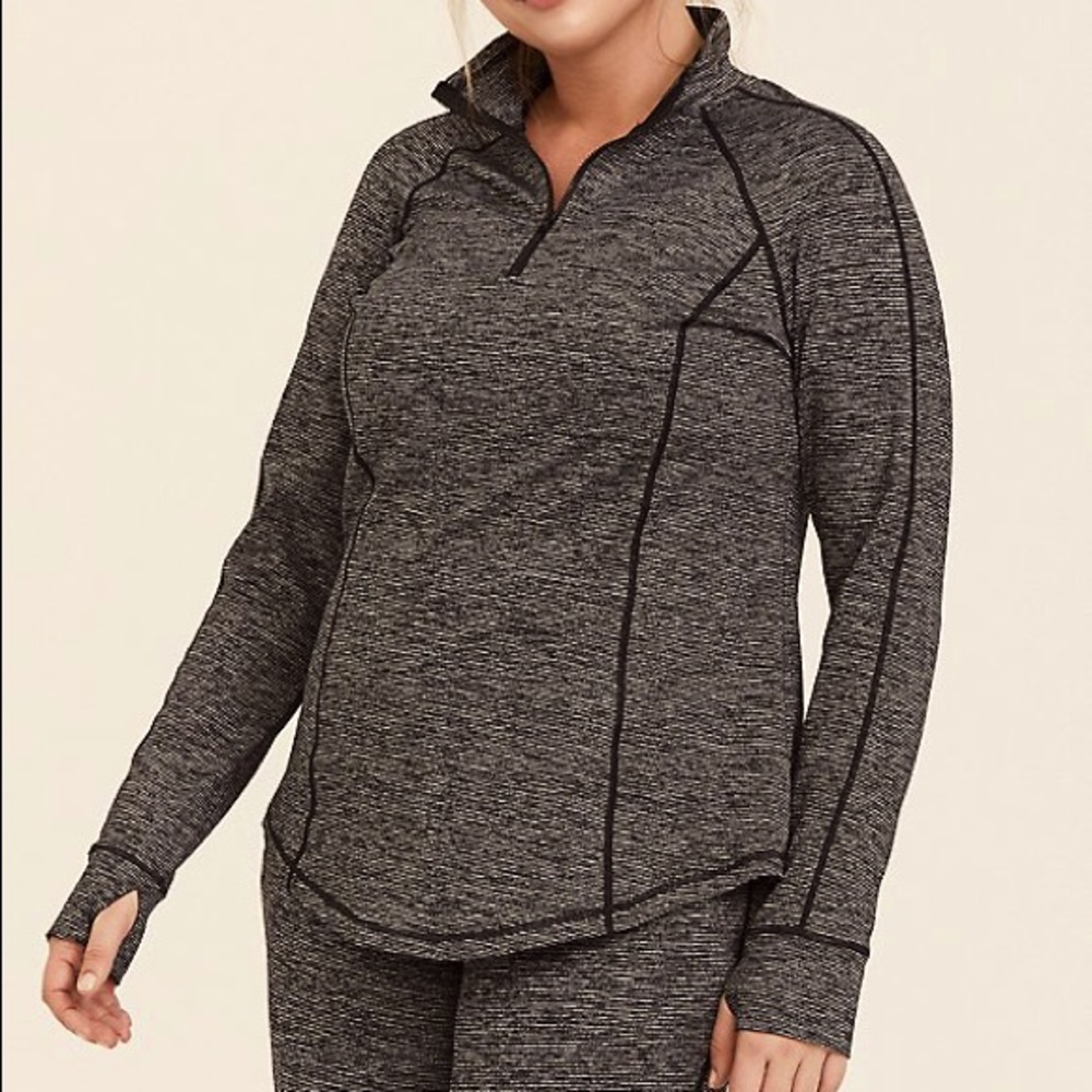 Space-Gray Active Pullover Quarter Zip